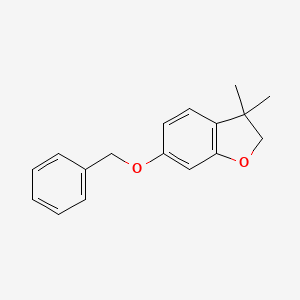 molecular formula C17H18O2 B8353695 6-(Benzyloxy)-3,3-dimethyl-2,3-dihydrobenzofuran 