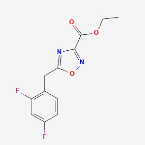 molecular formula C12H10F2N2O3 B8353704 Ethyl 5-(2,4-difluorobenzyl)-1,2,4-oxadiazole-3-carboxylate 