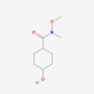 molecular formula C9H17NO3 B8353717 4-Hydroxy-N-methoxy-N-methylcyclohexanecarboxamide 