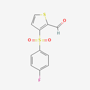 molecular formula C11H7FO3S2 B8353751 3-(4-Fluorobenzenesulfonyl)thiophene-2-carbaldehyde 