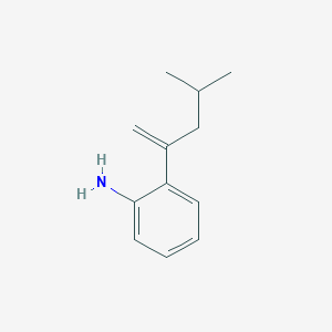 molecular formula C12H17N B8353761 Benzenamine, 2-(3-methyl-1-methylenebutyl)- 