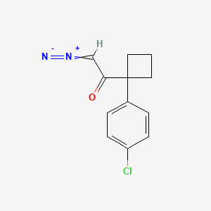 molecular formula C12H11ClN2O B8353818 1-(1-(4-Chlorophenyl)cyclobutyl)-2-diazoethanone 