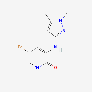 molecular formula C11H13BrN4O B8353884 5-Bromo-3-(1,5-dimethyl-1H-pyrazol-3-ylamino)-1-methylpyridin-2(1H)-one 