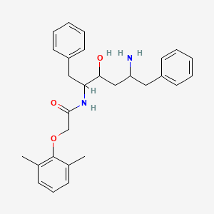 molecular formula C28H34N2O3 B8353944 N-(5-amino-3-hydroxy-1,6-diphenylhexan-2-yl)-2-(2,6-dimethylphenoxy)acetamide 