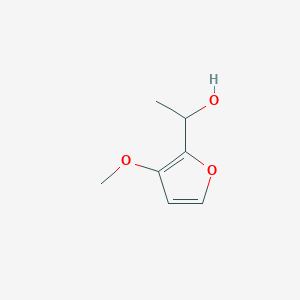 molecular formula C7H10O3 B8353957 2-(1-Hydroxyethyl)-3-methoxy-furan 