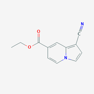 molecular formula C12H10N2O2 B8353967 1-Cyanoindolizine-7-carboxylic acid ethyl ester 
