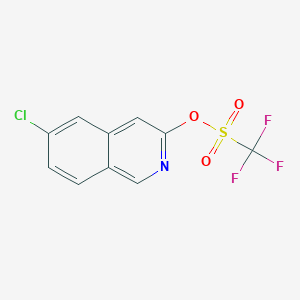 molecular formula C10H5ClF3NO3S B8353976 Trifluoro-methanesulfonic acid 6-chloro-isoquinolin-3-yl ester 