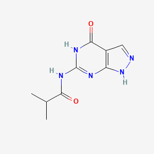 molecular formula C9H11N5O2 B8354005 N-(4-Hydroxy-1H-pyrazolo[3,4-d]pyrimidin-6-yl)isobutyramide 
