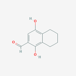 molecular formula C11H12O3 B8354016 1,4-Dihydroxy-5,6,7,8-tetrahydro-2-naphthaldehyde 