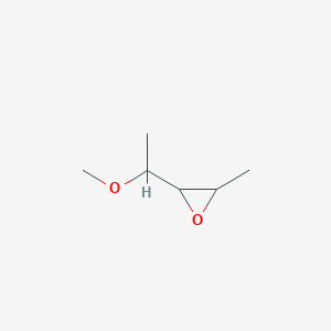 molecular formula C6H12O2 B8354062 2-(1-Methoxyethyl)-3-methyl oxirane 