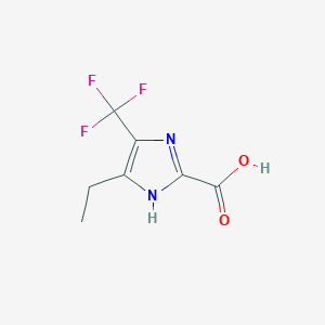 molecular formula C7H7F3N2O2 B8354175 5-ethyl-4-(trifluoromethyl)-1H-imidazole-2-carboxylic acid 