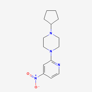 molecular formula C14H20N4O2 B8354226 1-Cyclopentyl-4-(4-nitro-pyridin-2-yl)-piperazine CAS No. 892867-12-8
