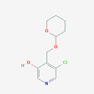 molecular formula C11H14ClNO3 B8354235 5-Chloro-4-(tetrahydro-pyran-2-yloxymethyl)-pyridin-3-ol 
