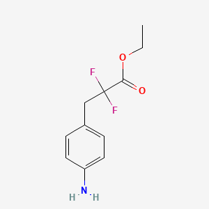 molecular formula C11H13F2NO2 B8354281 Benzenepropanoic acid, 4-amino-alpha,alpha-difluoro-, ethyl ester 