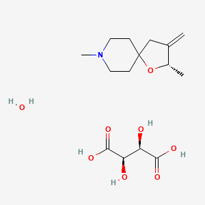 molecular formula C15H27NO8 B8354297 (-)-(S)-2,8-dimethyl-3-methylene-1-oxa-8-azaspiro[4.5]decane L-tartrate monohydrate CAS No. 147816-26-0