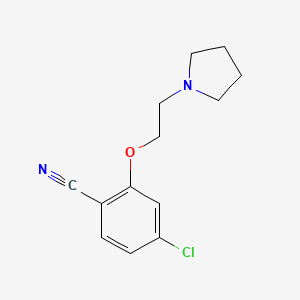 molecular formula C13H15ClN2O B8354302 4-Chloro-2-(2-pyrrolidin-1-yl-ethoxy)benzonitrile 