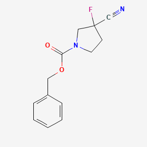 molecular formula C13H13FN2O2 B8354365 Benzyl 3-cyano-3-fluoropyrrolidine-1-carboxylate 