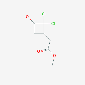 molecular formula C7H8Cl2O3 B8354452 Methyl 2-(2,2-dichloro-3-oxocyclobutyl)acetate CAS No. 1148130-29-3