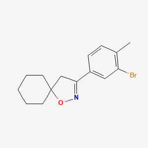molecular formula C15H18BrNO B8354482 3-(3-Bromo-4-methylphenyl)-1-oxa-2-azaspiro[4.5]dec-2-ene 