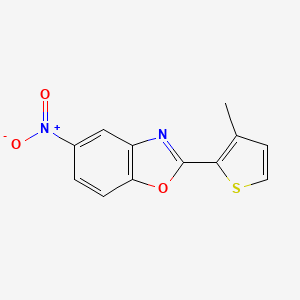 molecular formula C12H8N2O3S B8354496 5-Nitro-2-(3-methyl-2-thienyl)benzoxazole 