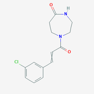 molecular formula C14H15ClN2O2 B8354504 1-[3-(3-Chlorophenyl)prop-2-enoyl]-1,4-diazepan-5-one 
