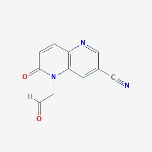 molecular formula C11H7N3O2 B8354524 (7-cyano-2-oxo-1,5-naphthyridin-1(2H)-yl)acetaldehyde CAS No. 959616-39-8