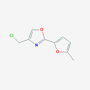 molecular formula C9H8ClNO2 B8354531 4-Chloromethyl-2-(5-methyl-2-furyl)oxazole 