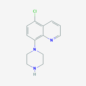 molecular formula C13H14ClN3 B8354558 5-Chloro-8-(piperazin-1-yl)quinoline 