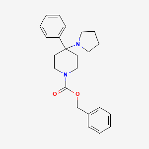 Benzyloxycarbonyl-4-phenyl-4-(pyrrolidin-1-yl)piperidine