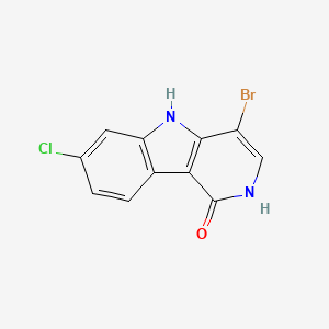 molecular formula C11H6BrClN2O B8354614 4-bromo-7-chloro-5H-pyrido[4,3-b]indol-1-ol 