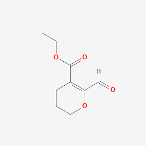 molecular formula C9H12O4 B8354626 Ethyl 6-formyl-3,4-dihydro-2H-pyran-5-carboxylate 