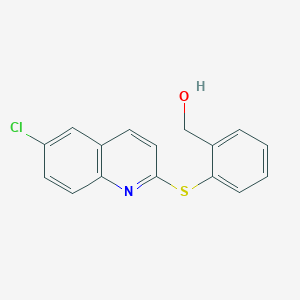 molecular formula C16H12ClNOS B8354650 {2-[(6-Chloroquinolin-2-yl)thio]phenyl}methanol 