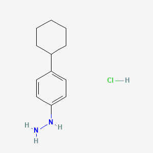 molecular formula C12H19ClN2 B8354670 4-Cyclohexylphenylhydrazine hydrochloride 