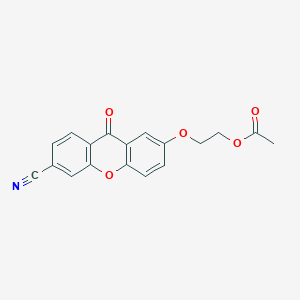 molecular formula C18H13NO5 B8354700 2-[(6-Cyano-9-oxo-9H-xanthen-2-YL)oxy]ethyl acetate CAS No. 89217-36-7