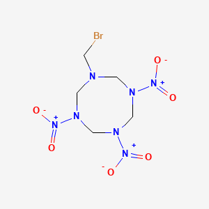 molecular formula C5H10BrN7O6 B8354725 1-Bromomethyl-3,5,7-trinitro-1,3,5,7-tetrazacyclooctane 