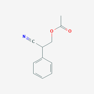 molecular formula C11H11NO2 B8354731 3-Acetoxy-2-phenylpropanenitrile 