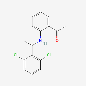 molecular formula C16H15Cl2NO B8354764 1-[2-[1-(2,6-Dichlorophenyl)ethylamino]phenyl]ethanone 