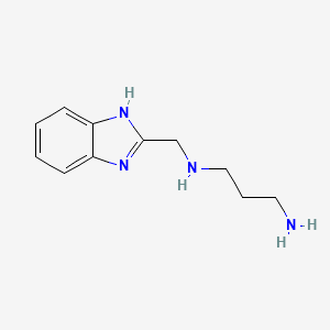 molecular formula C11H16N4 B8354779 2-[(3-Aminopropyl)aminomethyl]benzimidazole 