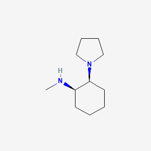 molecular formula C11H22N2 B8354838 cis-N-methyl-2-(1-pyrrolidinyl)cyclohexylamine 