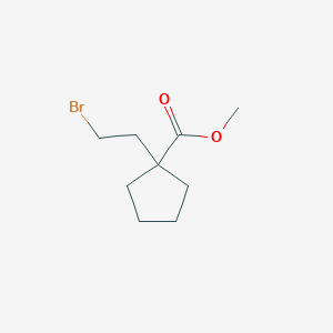 molecular formula C9H15BrO2 B8354846 1-[2-Bromoethyl]cyclopentanecarboxylic acid methyl ester 