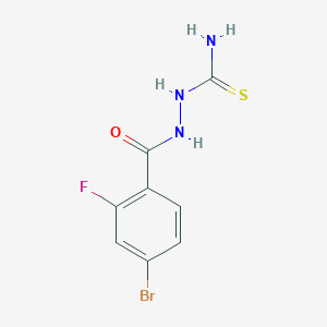 molecular formula C8H7BrFN3OS B8354873 2-(4-Bromo-2-fluorobenzoyl)-hydrazinecarbothioamide 