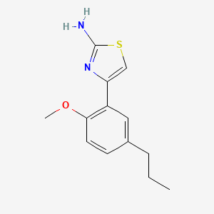 molecular formula C13H16N2OS B8354894 4-(2-Methoxy-5-propylphenyl)-1,3-thiazol-2-amine CAS No. 383133-27-5