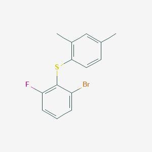 molecular formula C14H12BrFS B8354901 1-Bromo-2-(2,4-dimethyl-phenylsulfanyl)-3-fluoro-benzene 