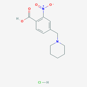 molecular formula C13H17ClN2O4 B8354911 2-Nitro-4-piperidin-1-ylmethyl-benzoic acid hydrochloride 