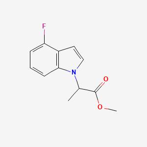 molecular formula C12H12FNO2 B8354915 1-Methyl 2-(4-fluoro-1H-indol-1-yl)propanoate 