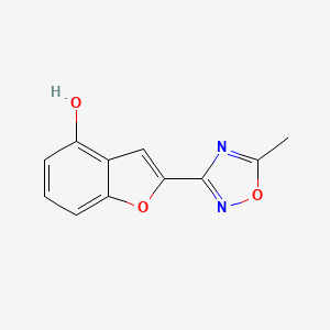 molecular formula C11H8N2O3 B8354931 3-(4-Hydroxybenzo(b)furan-2-yl)-5-methyl-1,2,4-oxadiazole 