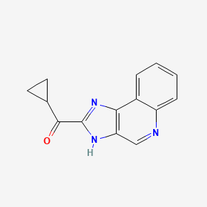 molecular formula C14H11N3O B8354940 2-Cyclopropylcarbonyl-1H-imidazo[4,5-c]quinoline 