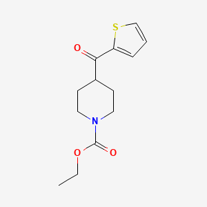 molecular formula C13H17NO3S B8354953 Ethyl 4-(2-thienylcarbonyl)-1-piperidinecarboxylate 