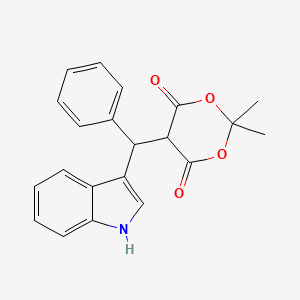 molecular formula C21H19NO4 B8354961 1,3-Dioxane-4,6-dione, 5-(1H-indol-3-ylphenylmethyl)-2,2-dimethyl- CAS No. 67996-11-6