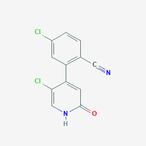 4-Chloro-2-(5-chloro-2-oxo-1,2-dihydropyridin-4-yl)benzonitrile